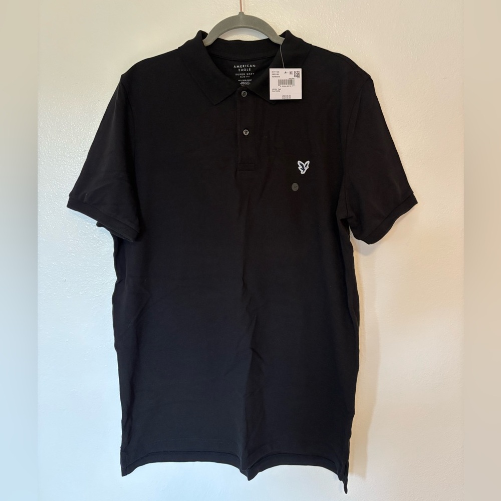 American Eagle Outfitters Black Polo Shirt